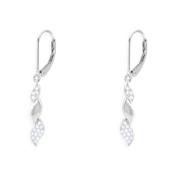 Earrings in rhodium-plated 925 sterling silver with zirconium oxides
