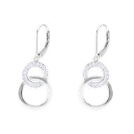 Boucles d'oreilles en argent 925 rhodié avec oxydes de zirconium