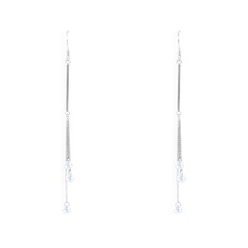 Earrings in rhodium-plated 925 sterling silver with zirconium oxides