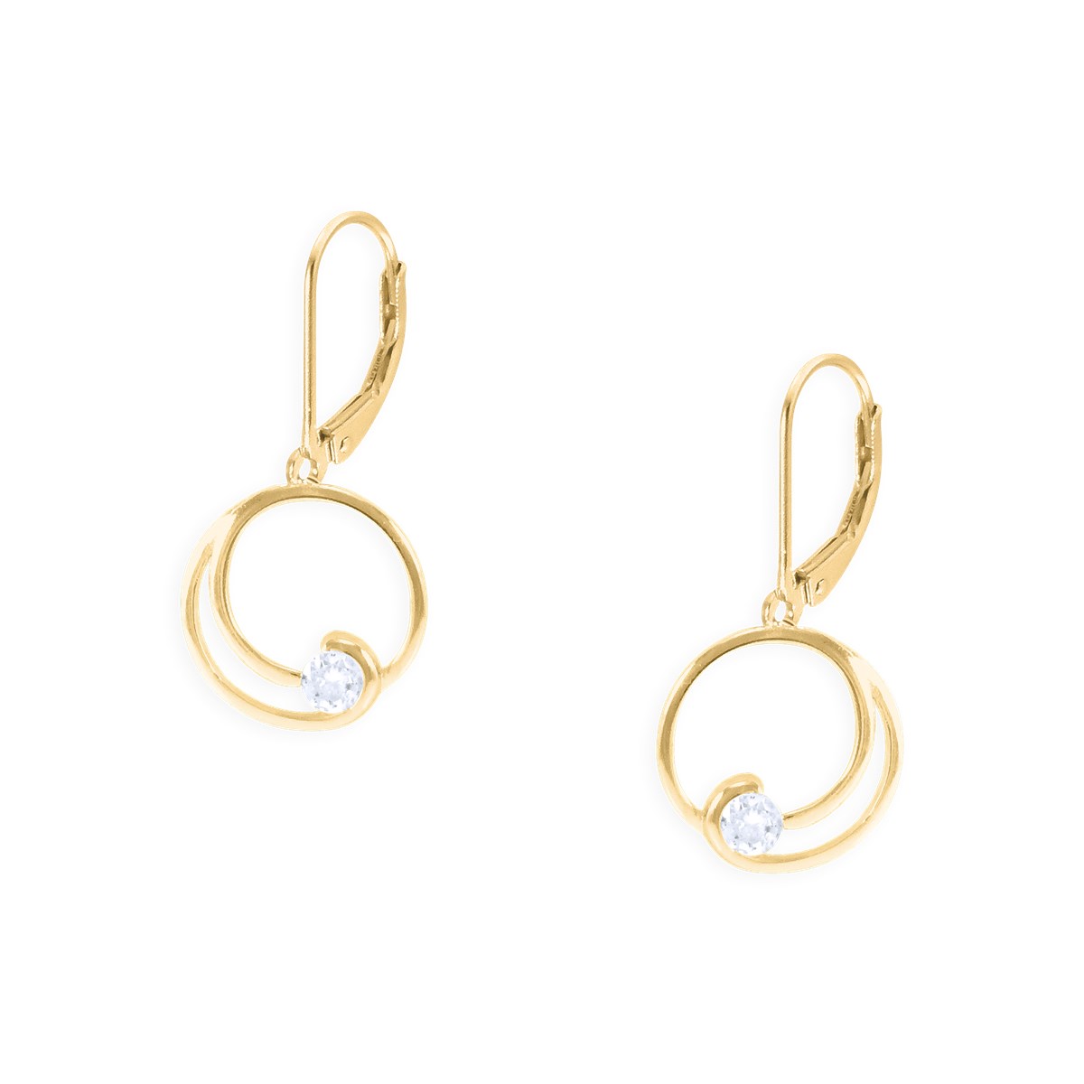 Boucles d'oreilles plaquées or avec oxyde de zirconium