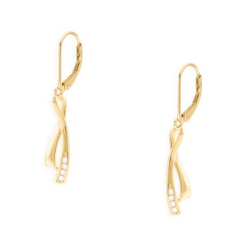 Vergulde oorbellen met zirkoniumoxide