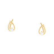 Boucles d'oreilles plaquées or avec oxyde de zirconium