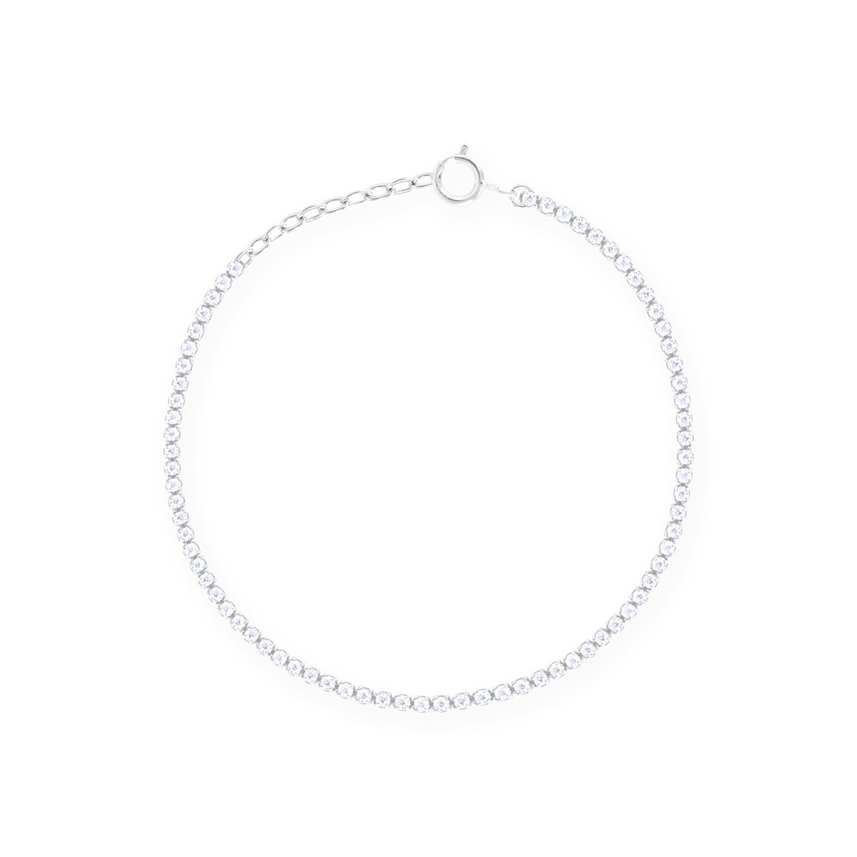 Bracelet en argent 925 rhodié avec oxydes de zirconium