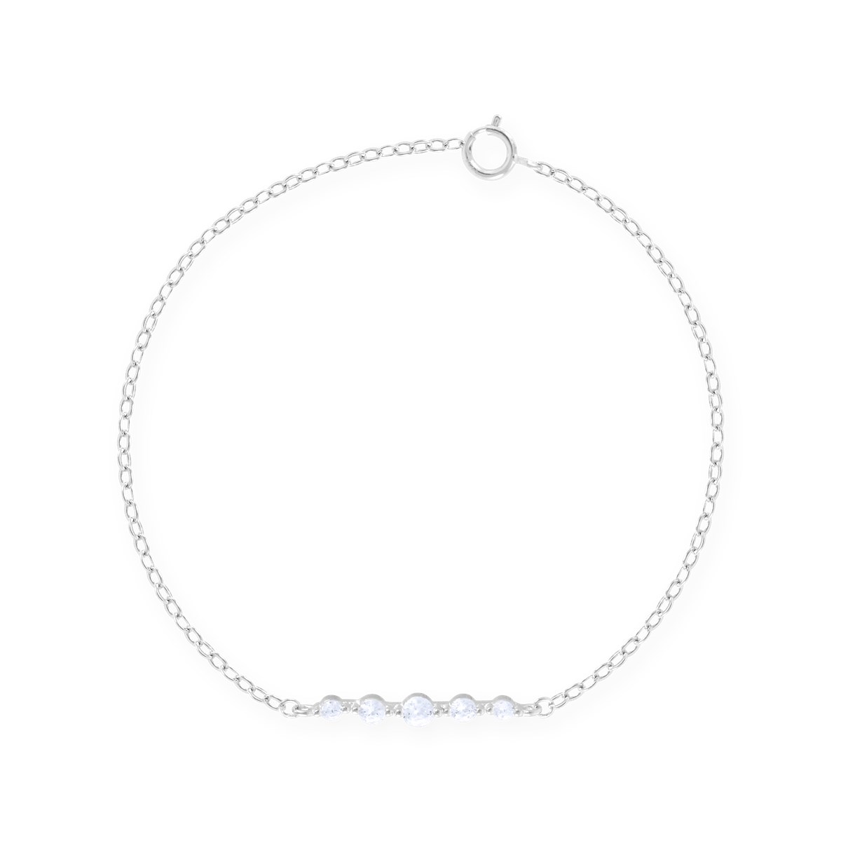 Bracelet en argent 925 rhodié avec oxydes de zirconium