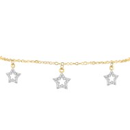 Bracelet étoiles plaqué or avec oxydes de zirconium