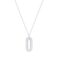 Collier en argent 925 rhodié avec oxydes de zirconium