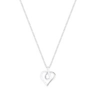 Collier coeur en argent 925 rhodié avec oxydes de zirconium