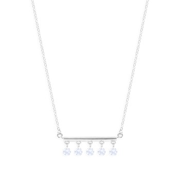 Collier en argent 925 rhodié avec oxydes de zirconium