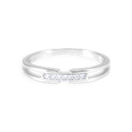 Bague en argent 925 rhodié avec oxydes de zirconium