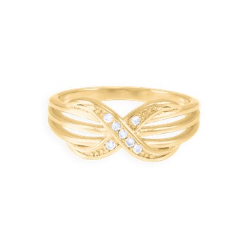 Bague plaquée or avec oxydes de zirconium