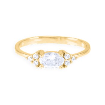 Bague plaquée or avec oxydes de zirconium