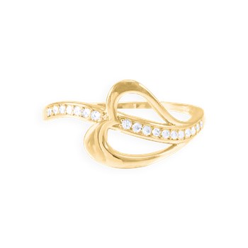 Bague plaquée or avec oxydes de zirconium