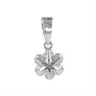 Pendentif argent rhodié fleur avec cz 0.80grs