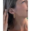 Boucles d'oreille acier jaune torsadée - vue V2