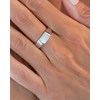 Bague argent rhodié chevalière avec cubic zirconia 7.40grs - vue V2