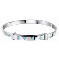 Bracelet diamant et émail phosphorescent en argent 925