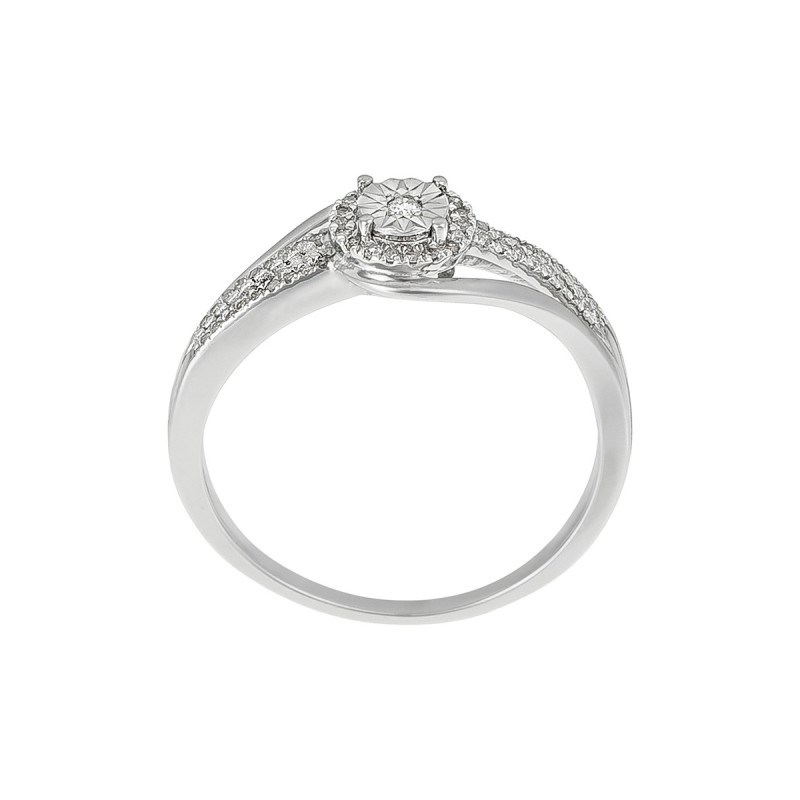 Bague ' Léa' Or blanc et Diamant - vue 4