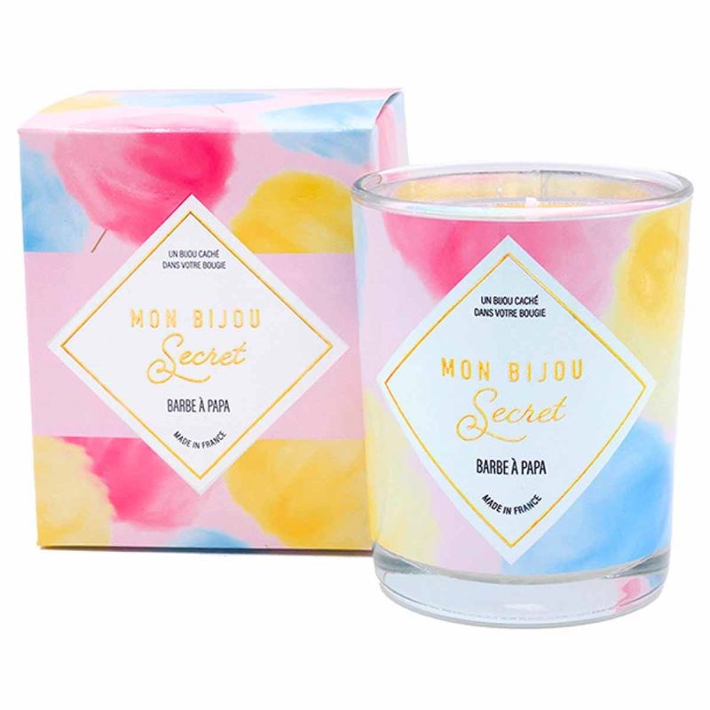 Bougie Bijou BARBE A PAPA Collier doré