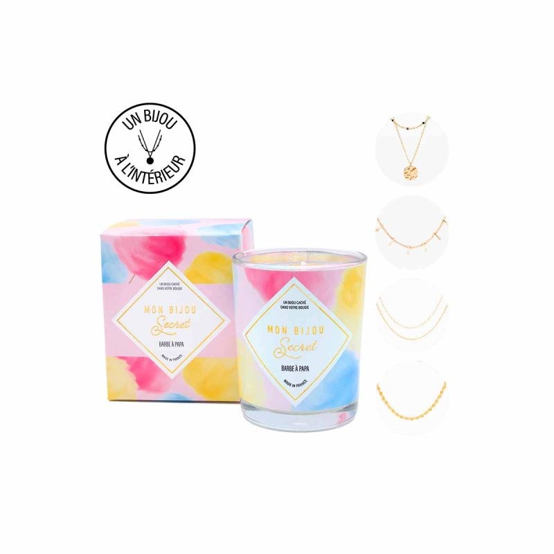 Bougie Bijou BARBE A PAPA Collier doré - vue 2