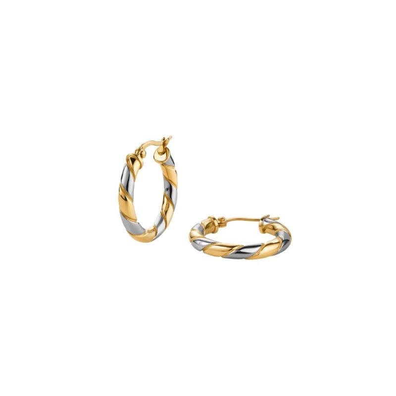 Boucles d'oreilles Rosefield 'Duotone Swirl Hoops Gold' Acier doré  - JEDSG-J711