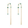 Boucles d'oreilles Rosefield 'Emerald Dotted Theader Earrings Gold' Acier doré  - JEETG-J722 - vue V4