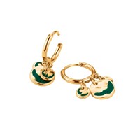 Boucles d'oreilles Rosefield 'Emerald Wavey Coin Hoops Gold' Acier doré  - JEEWG-J725