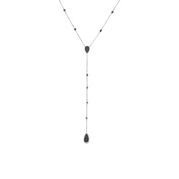 Rhodium Zilveren Ketting Das Zwarte Spinel Stenen