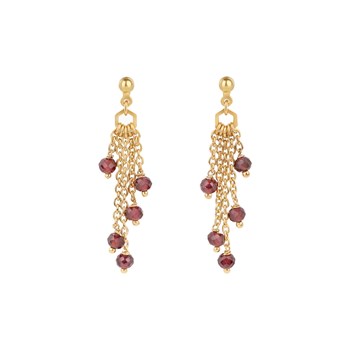 Boucles d'oreilles Elyssa en pierres Grenat