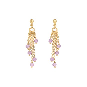Boucles d'oreilles Elyssa en pierres Améthyste