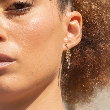 Boucles d'oreilles Elyssa en pierres Améthyste