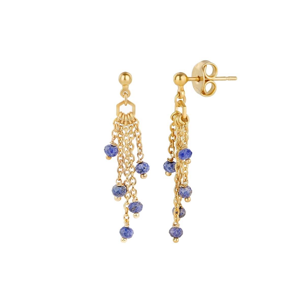 Boucles d'oreilles Elyssa en pierres Lapis-lazuli - vue 2