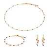 Collier, bracelet et boucles d'oreilles Elyssa en pierres Grenat - vue V1