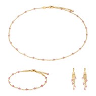 Collier, bracelet et boucles d'oreilles Elyssa en pierres Tourmaline