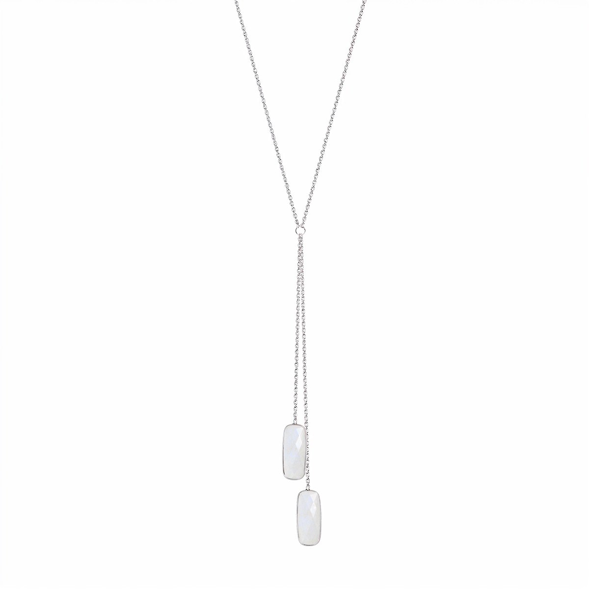 Collier Argent 925 avec Pierres de Lune Facettées - Aden