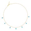 Collier Argent 925 Plaqué Or 18K avec Gouttes de Turquoise Facettées - Aden - vue V1