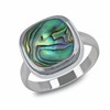 Bague Aria en Argent 925 et Nacre Abalone | Bijou Artisanal Chatoyant | ADEN Boutique - vue V1