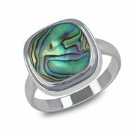 Bague Aria en Argent 925 et Nacre Abalone | Bijou Artisanal Chatoyant | ADEN Boutique