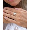 Bague Selena Argent 925 et Nacre Blanche | Bijou Artisanal Forme Goutte | ADEN - vue V2