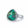 Bague Selena Argent 925 et Nacre Abalone | Bijou Artisanal Forme Goutte | ADEN - vue V1