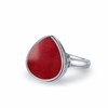 Bague Selena Argent 925 et Corail Naturel | Bijou Artisanal Forme Goutte | ADEN - vue V1