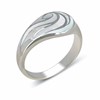 Bague Naia Argent 925 et Nacre Blanche | Design Vague Moderne | Bijou Artisanal ADEN - vue V1