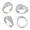 Bague Naia Argent 925 et Nacre Blanche | Design Vague Moderne | Bijou Artisanal ADEN - vue V2