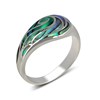 Bague Naia Argent 925 et Nacre Abalone | Design Vague Océane | Bijou Artisanal ADEN - vue V1