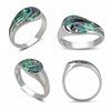 Bague Naia Argent 925 et Nacre Abalone | Design Vague Océane | Bijou Artisanal ADEN - vue V2