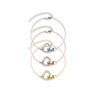 Lot de 3 Bracelets Locked Heart - Argenté, Doré, Or Rosé et Cristal