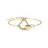 Lot de 3 Bracelets Locked Heart - Argenté, Doré, Or Rosé et Cristal - vue V2