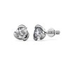 Boucles d'oreilles Rose Crystal - Argenté et Cristal - vue V1