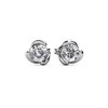 Boucles d'oreilles Rose Crystal - Argenté et Cristal - vue V2