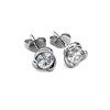 Boucles d'oreilles Rose Crystal - Argenté et Cristal - vue V3