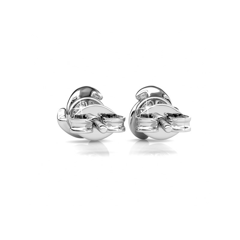 Boucles d'oreilles Rose Crystal - Argenté et Cristal - vue 4